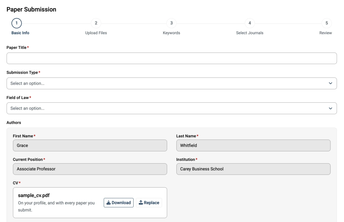 Hein Scholar paper submission: five steps from basic info to selecting journals and review